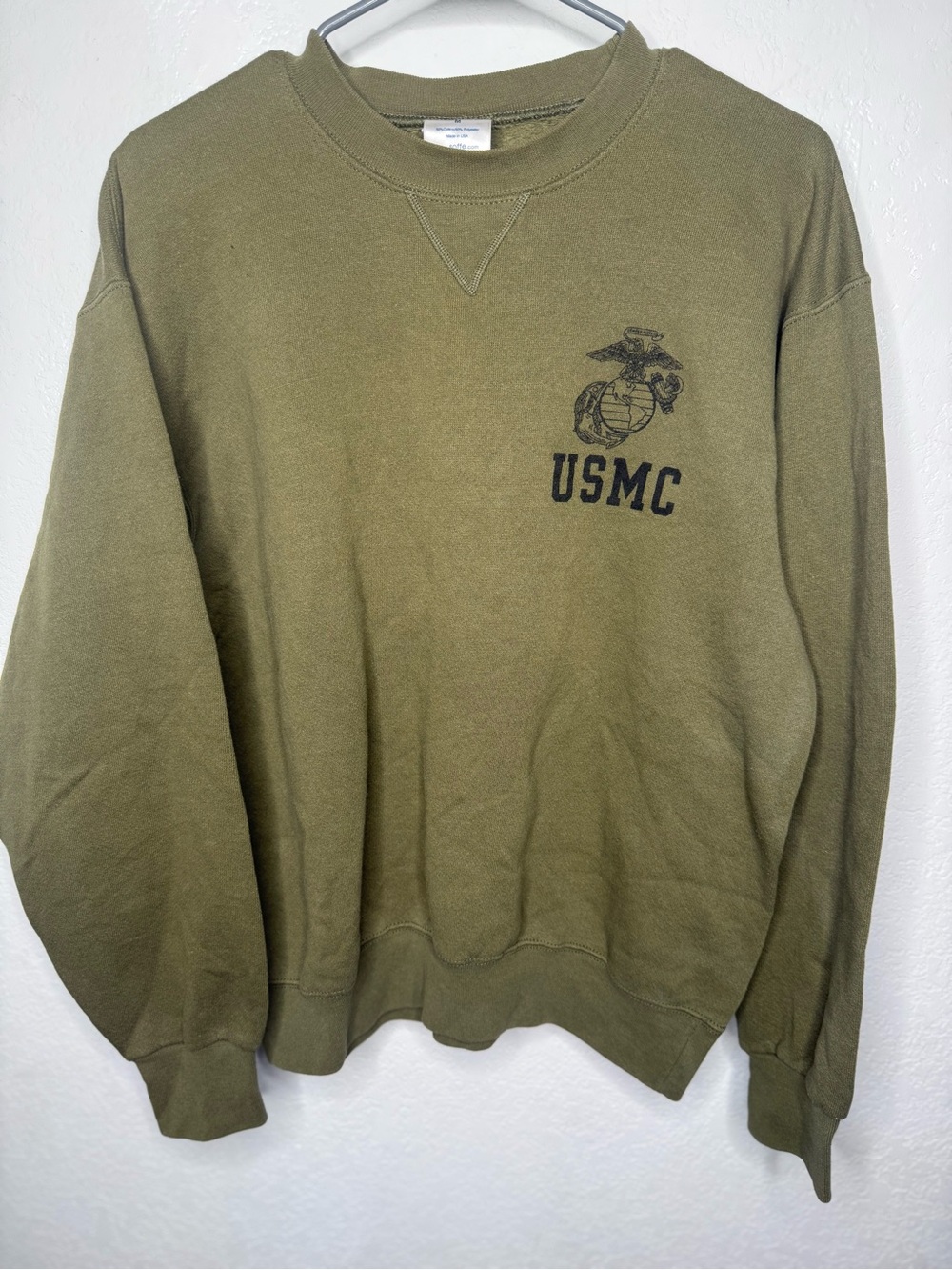Soffe vintage Olive Green USMC Crewneck Sweatshirt size M